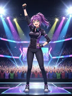Nova cheering on an esports tournament stage